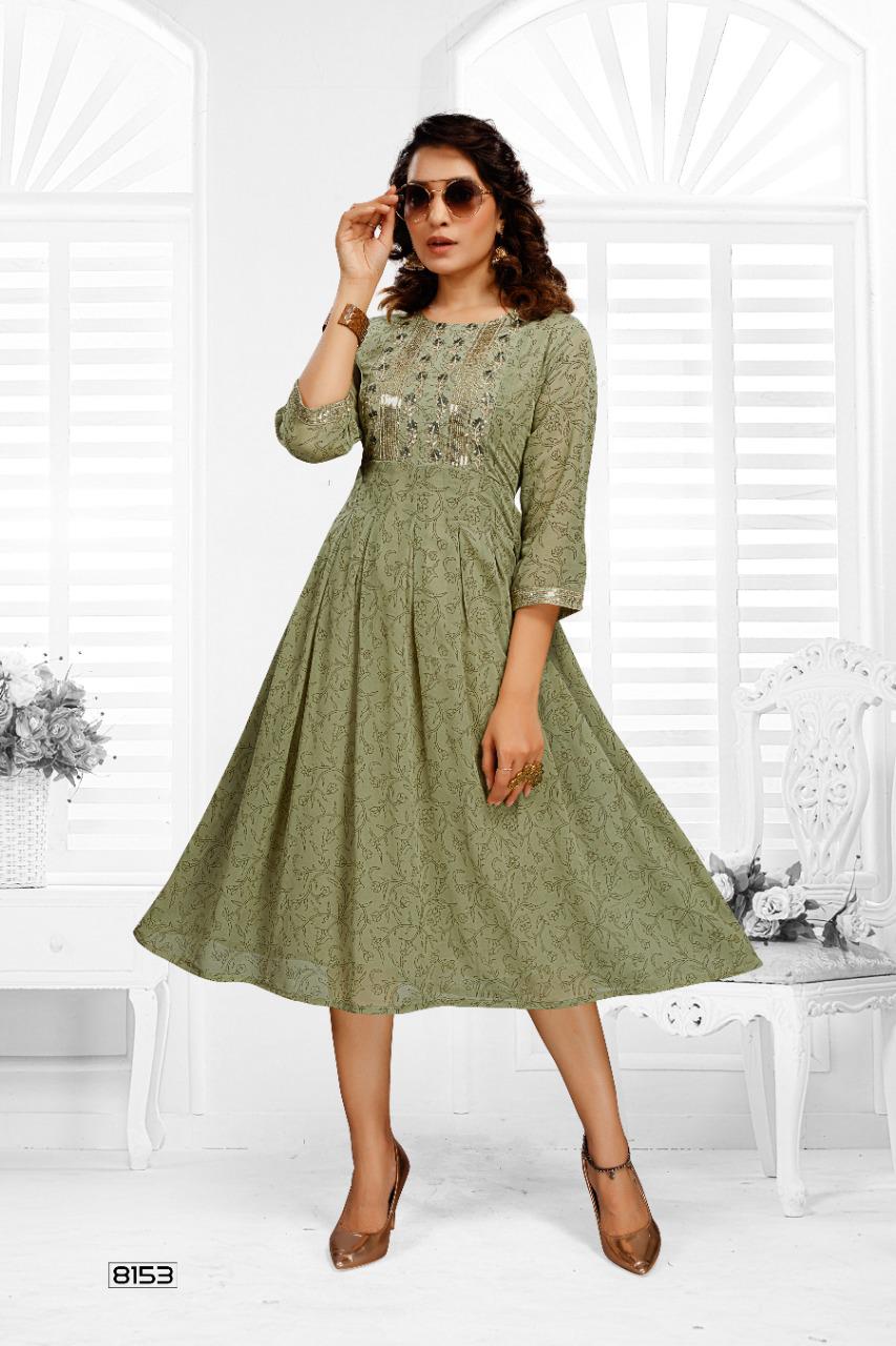 Zulfat 8153 New Regular Wear Georgette Printed Kurti Collection
